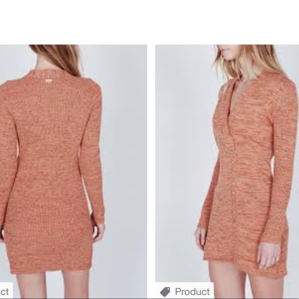 NWT OBEY LANDON SWEATER DRESS DUSTY CORAL